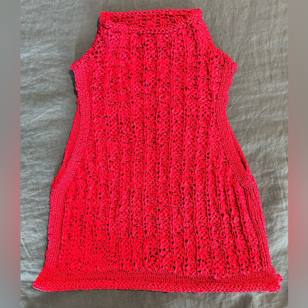 Moth Anthropologie Women's Pink Cable Knit Sweater Top Sleeveless Size M